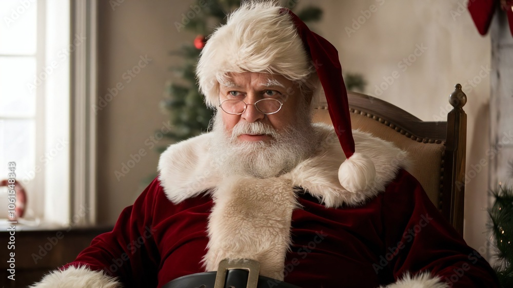Obraz premium old person in santa costume