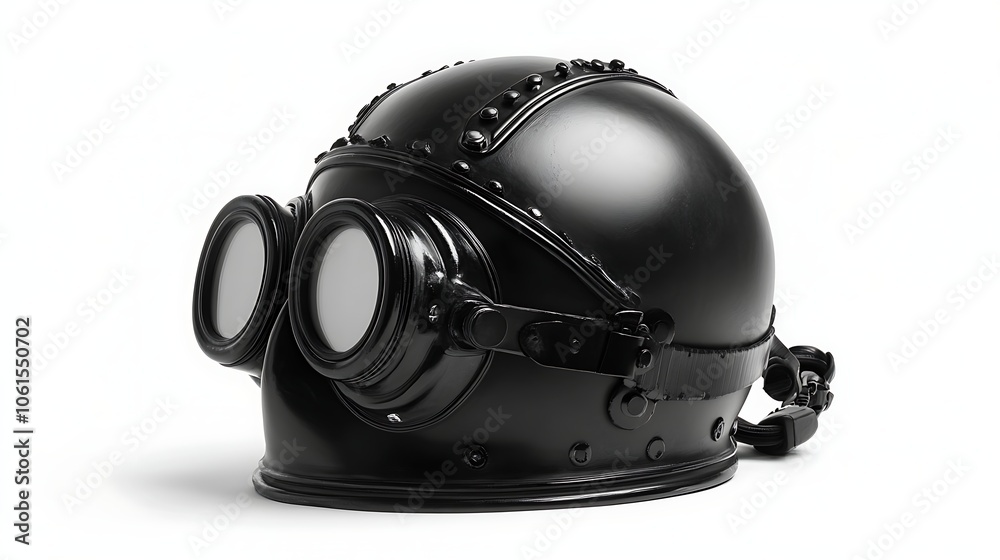 Fototapeta premium Vintage Black Diving Helmet Side View