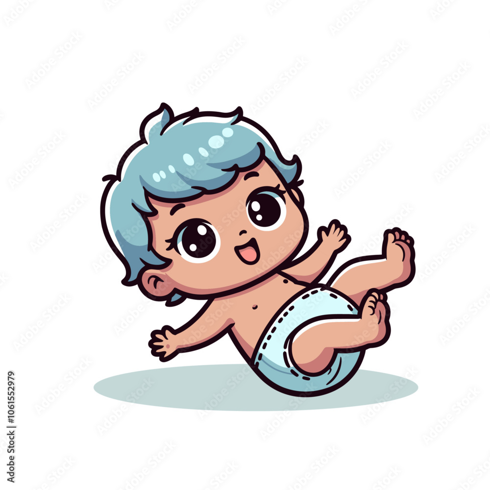 Cute little baby isolated vector illustration Cute little baby isolated vector illustration