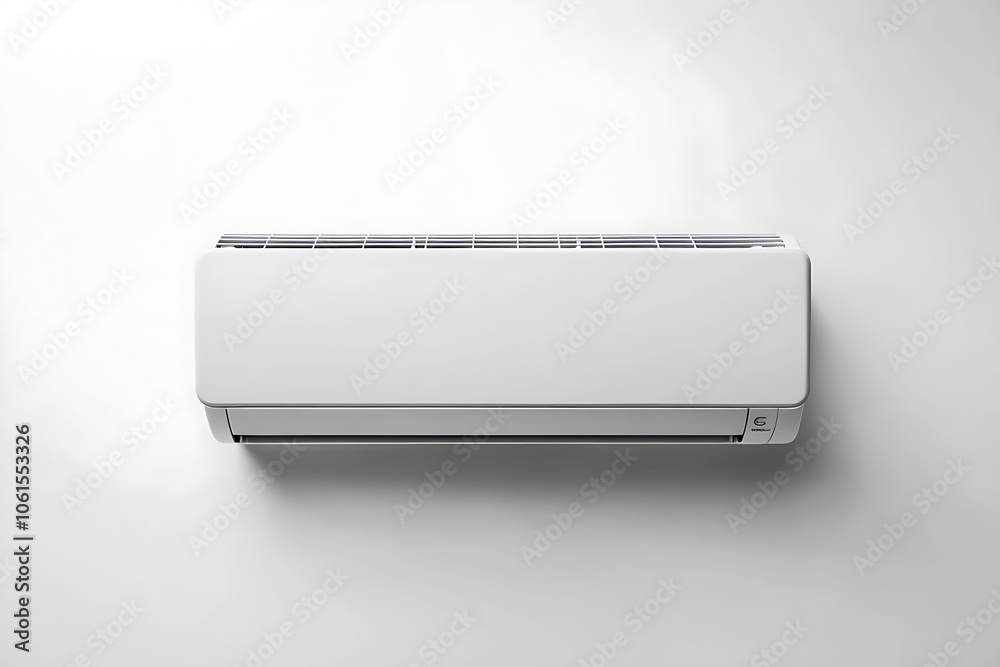 Air source heat pump installed in residential building. Generative AI Air source heat pump installed in residential building. Generative AI