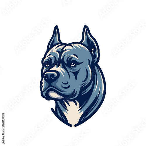 Pitbull terrier character mascot. Isolated vector illustration