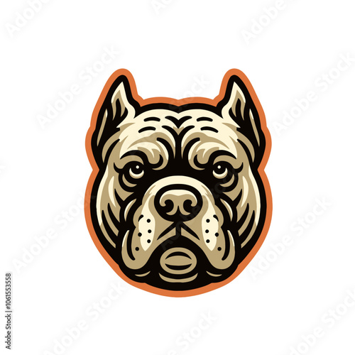 Pitbull terrier character mascot. Isolated vector illustration