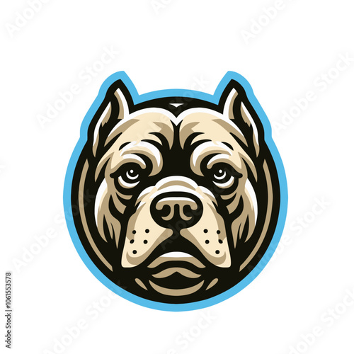 Pitbull terrier character mascot. Isolated vector illustration