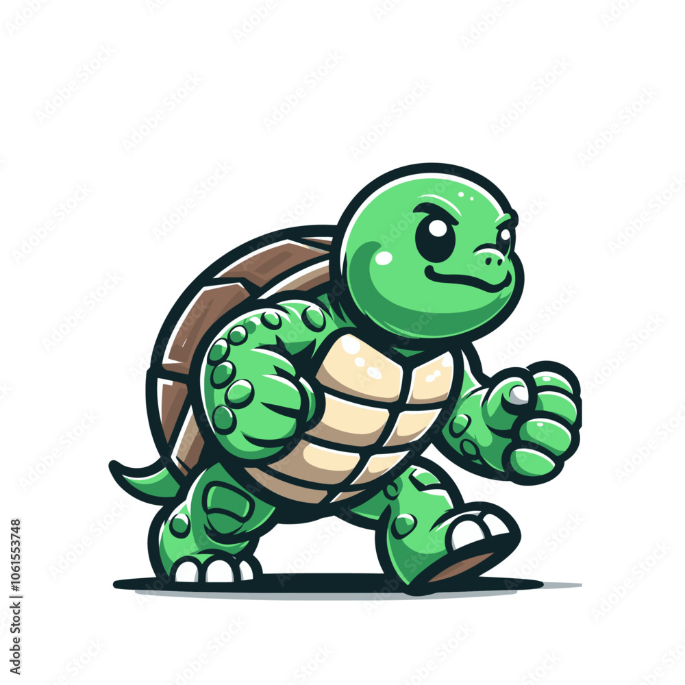 Fototapeta premium Modern turtle mascot character isolated vector illustration