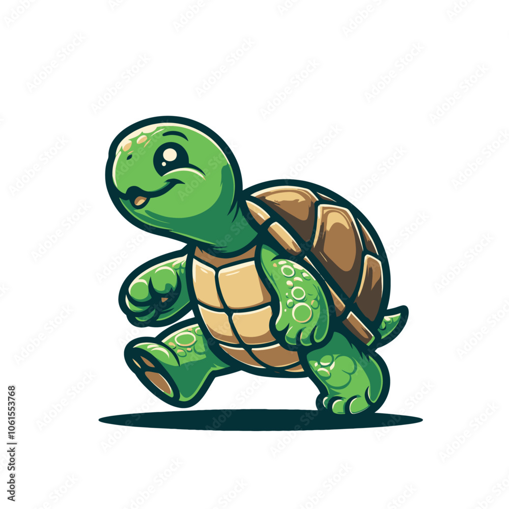 Fototapeta premium Modern turtle mascot character isolated vector illustration