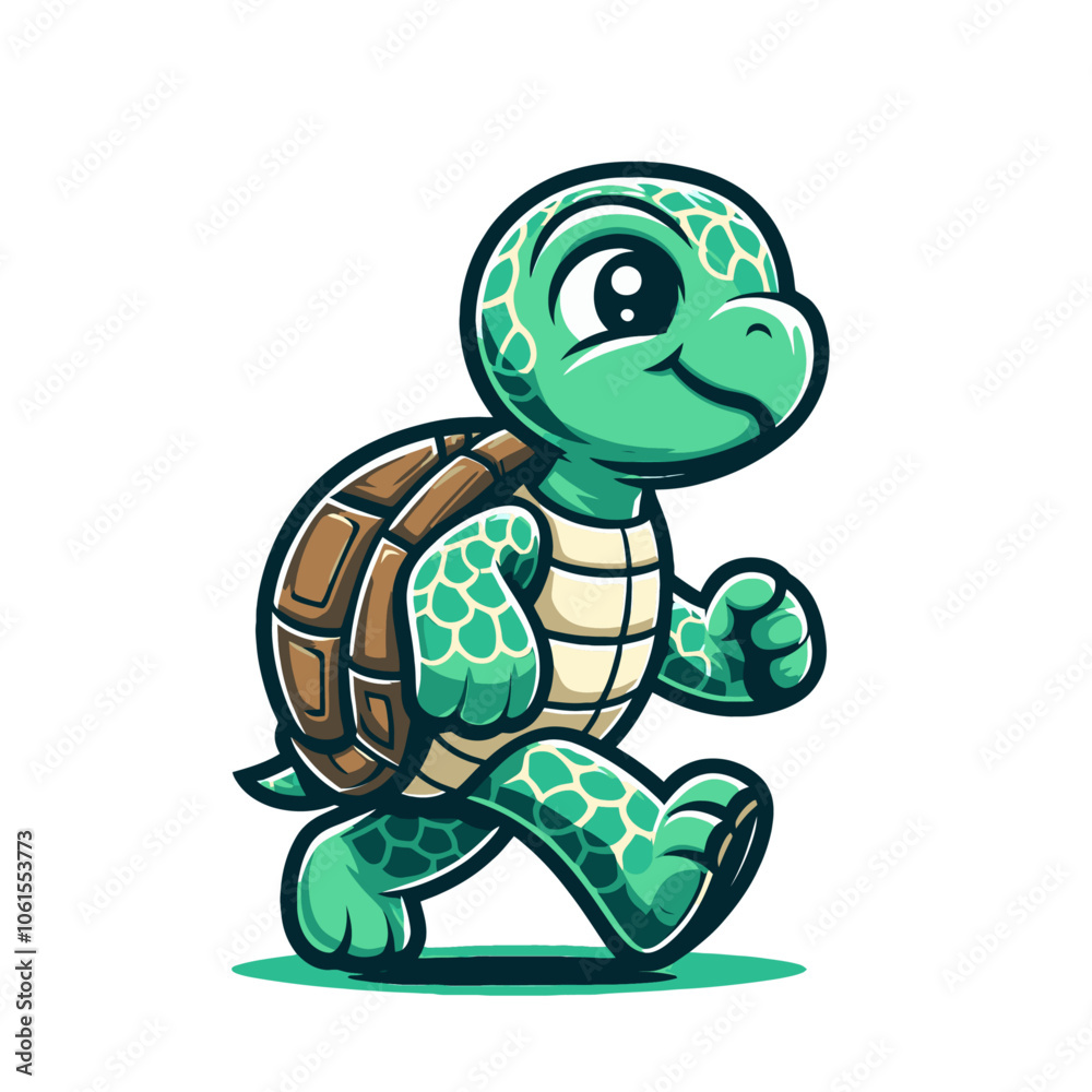 Obraz premium Modern turtle mascot character isolated vector illustration