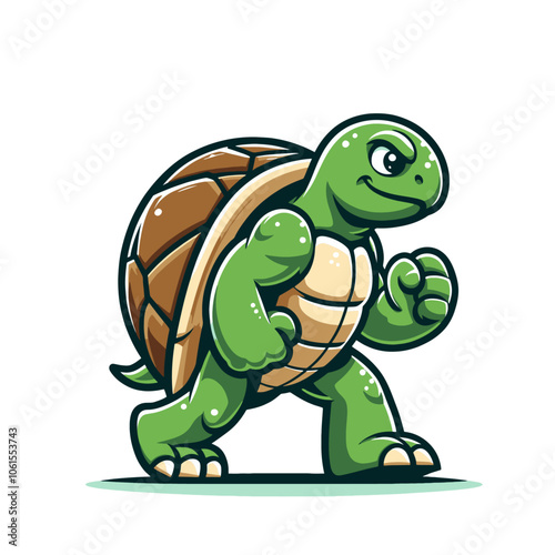 Modern turtle mascot character isolated vector illustration
