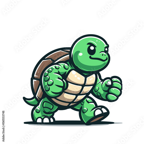 Modern turtle mascot character isolated vector illustration