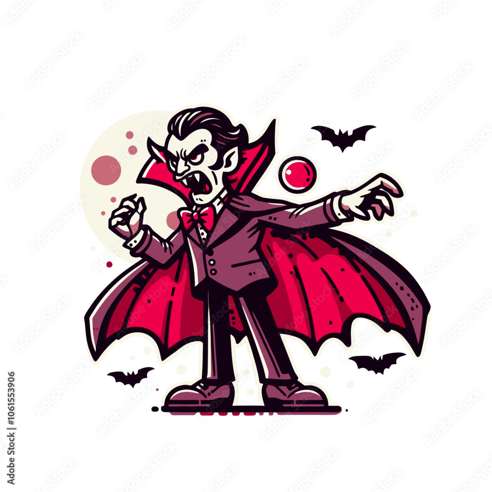 Vampire cartoon character. Isolated vector illustration Vampire cartoon character. Isolated vector illustration