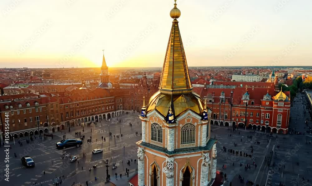 aerial time lapse of moscow's red square with kremlin and cathedral