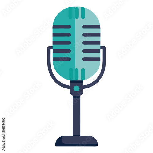 retro microphone isolated on white