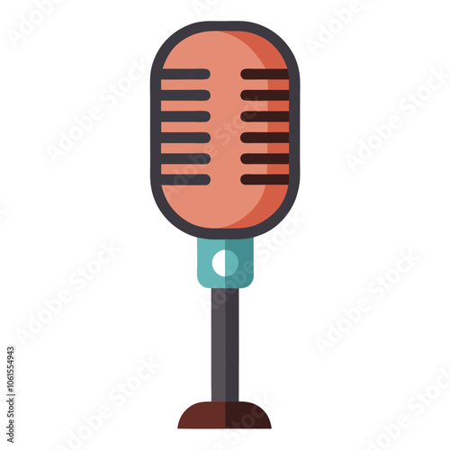 retro microphone isolated on white