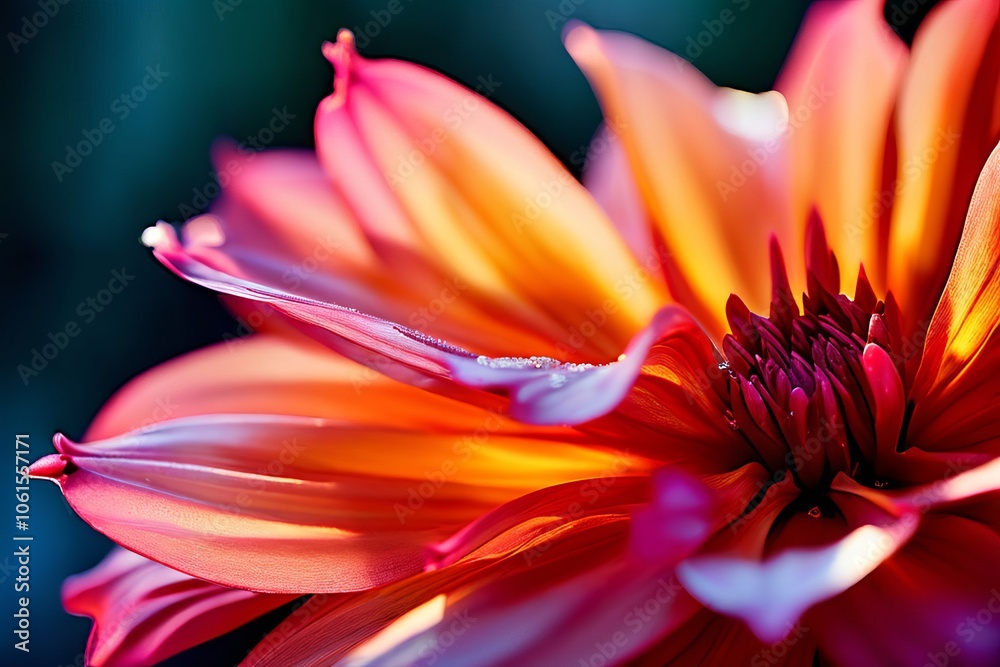 Fototapeta premium floral halo edge lighting creates a bright rim around the flowe