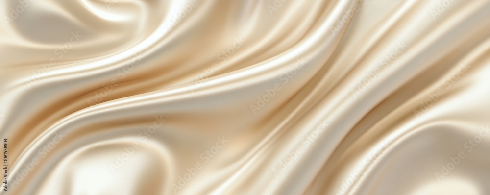 A smooth, flowing fabric texture in soft beige tones. A smooth, flowing fabric texture in soft beige tones.