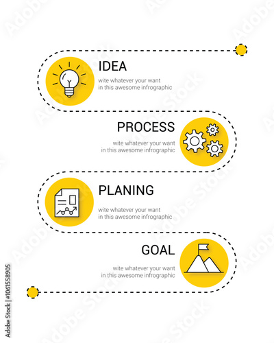 Modern Yellow Linear Business Timeline infographics template