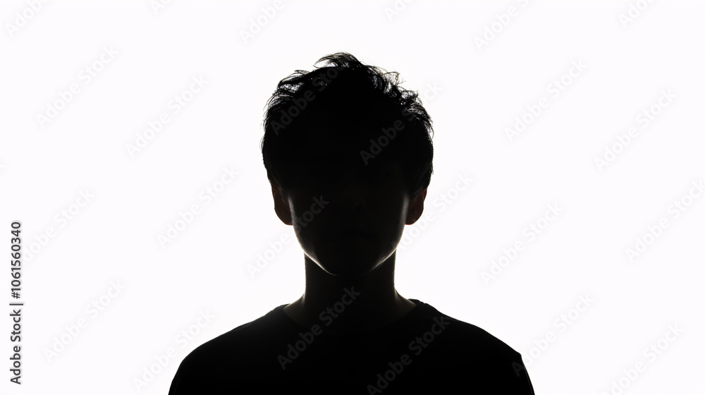 Silhouette of an unknown male figure, isolated on a white background. Silhouette of an unknown male figure, isolated on a white background.