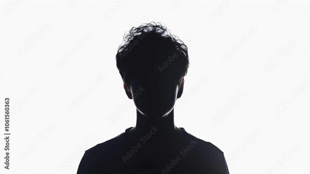 Silhouette of an unknown male figure, isolated on a white background. Silhouette of an unknown male figure, isolated on a white background.