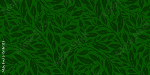 Green tea leaf seamless pattern. seamless patterns with green leaves of tea. tea leaves pattern background. green leaves vector pattern background. 
