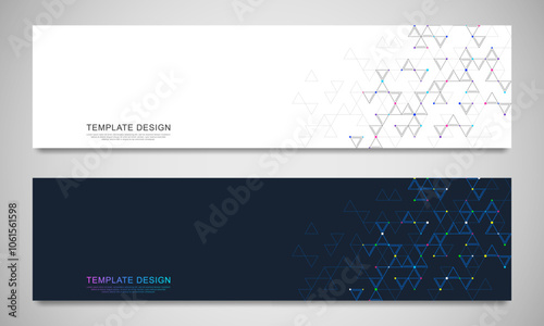 Graphic design element for web page or banner with a geometric pattern of triangle shapes.