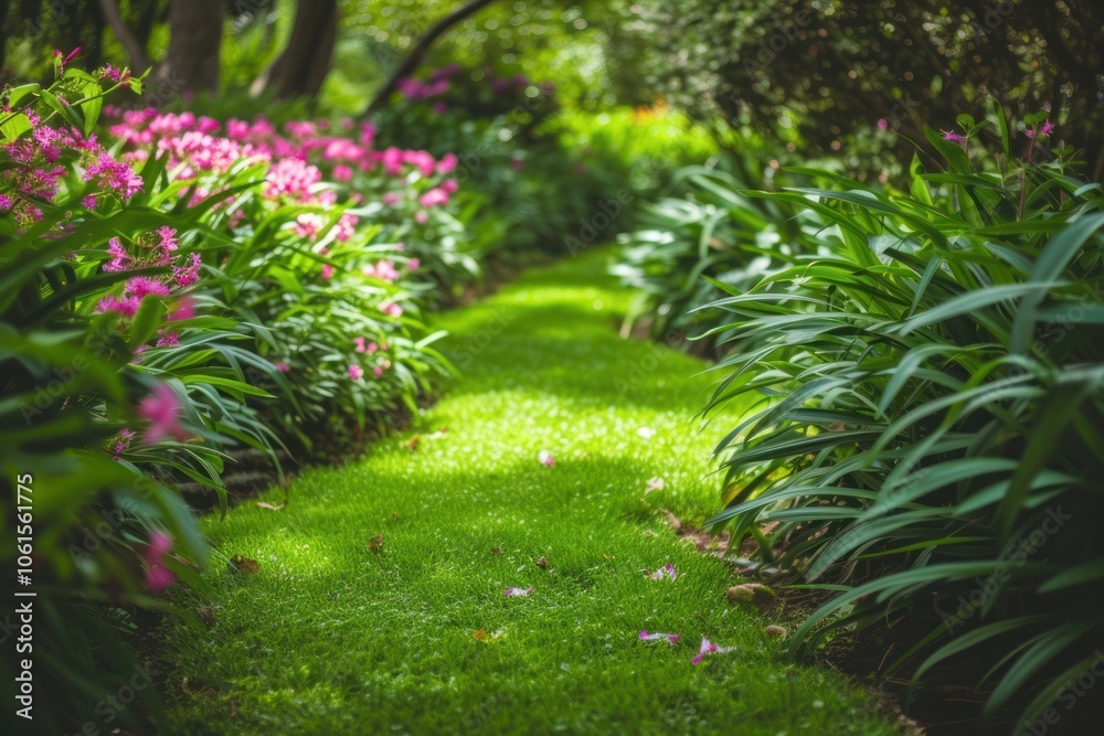 Obraz premium Family garden outdoors backyard woodland.