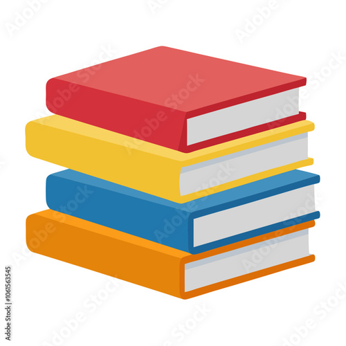 stack of books isolated on white background 