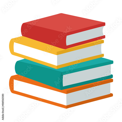 stack of books isolated on white background 