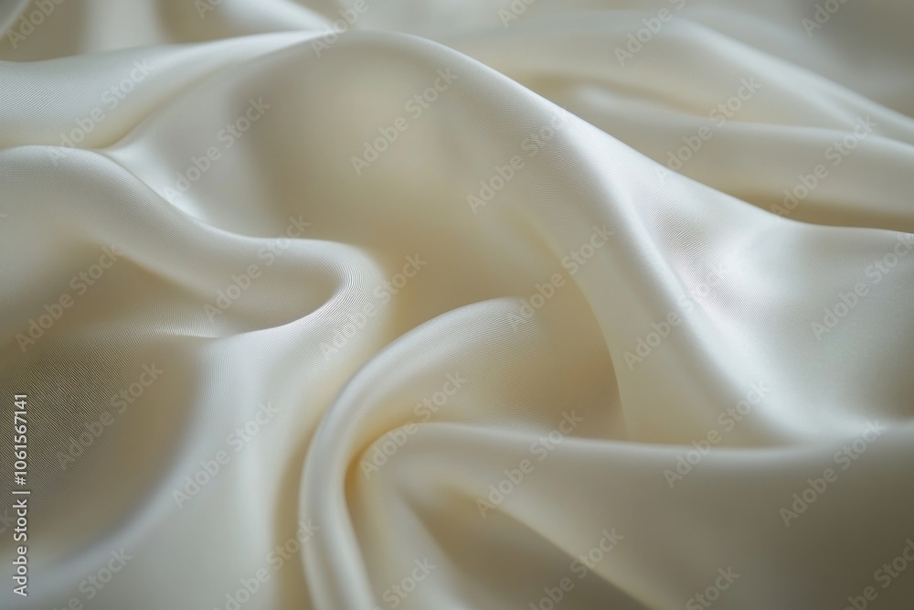 A close-up of smooth, cream-colored fabric with soft folds and gentle sheen. A close-up of smooth, cream-colored fabric with soft folds and gentle sheen.