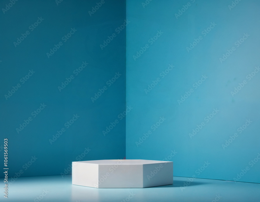 Abstract blue background for the presentation of a cosmetic product. A scene with a geometric backdrop. Podium for product promotion, beauty, natural eco cosmetic. Showcase, display case Abstract blue background for the presentation of a cosmetic product. A scene with a geometric backdrop. Podium for product promotion, beauty, natural eco cosmetic. Showcase, display case