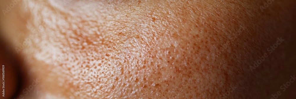 Fototapeta premium Close-up of textured skin surface highlighting pores and natural details.