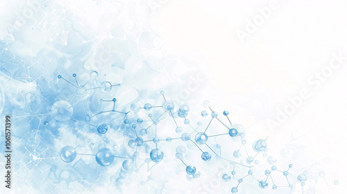 White and light blue medical gradient background with molecule designs, suitable for a web banner.
