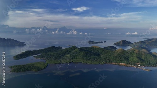 Stunning Aerial Panorama of Coron Islands in the Philippines with Turquoise Waters and Tropical Landscape – High-Resolution Drone Footage