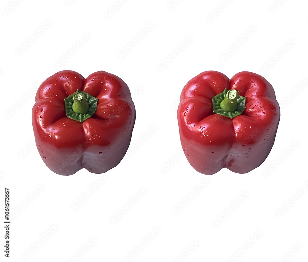 red bell pepper isolated on a White Background red bell pepper isolated on a White Background