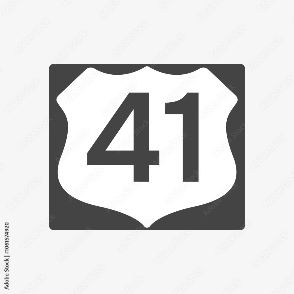 Fototapeta premium U.S. Route 41 sign. Highway road shield. Travel information mark. Vector illustration