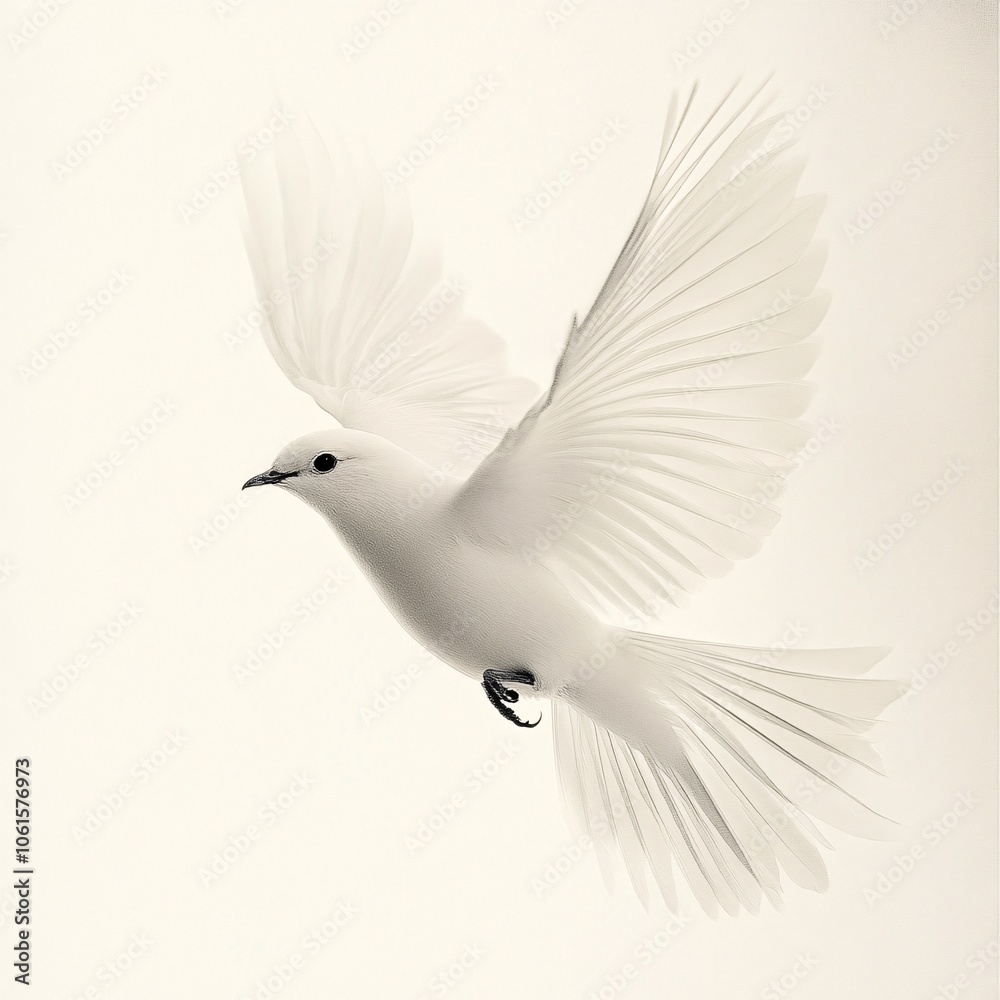 Obraz premium white bird flying , white back ground