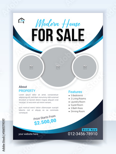 Real estate house property flyer poster template
