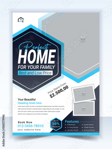 Real estate house property flyer poster template