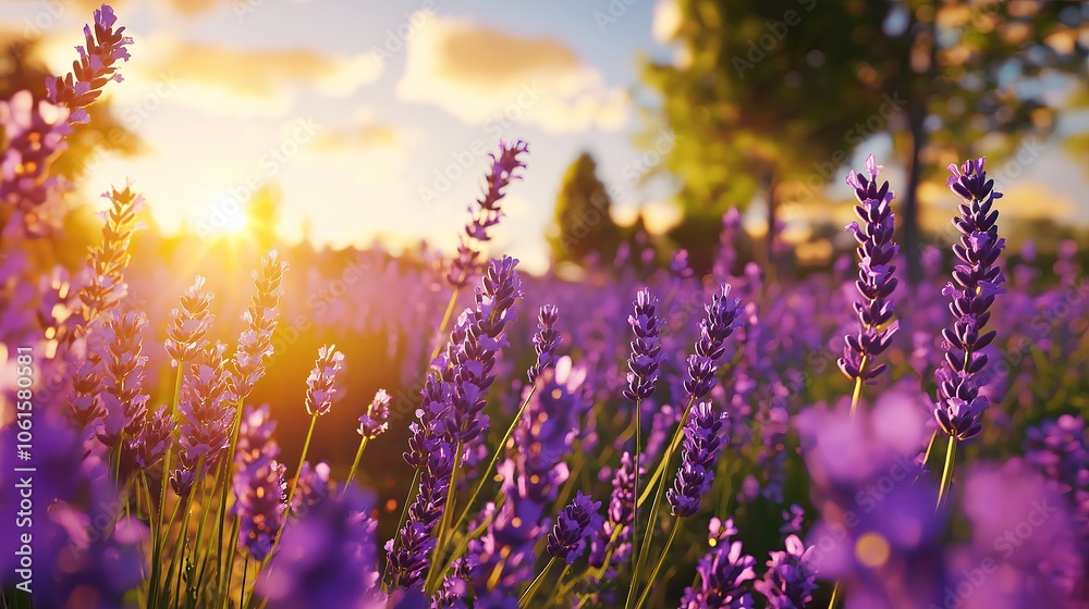 Endless lavender fields stretching toward the horizon