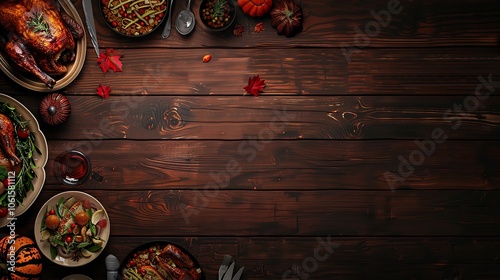 Wallpaper Mural Thanksgiving dinner background concept with turkey Torontodigital.ca