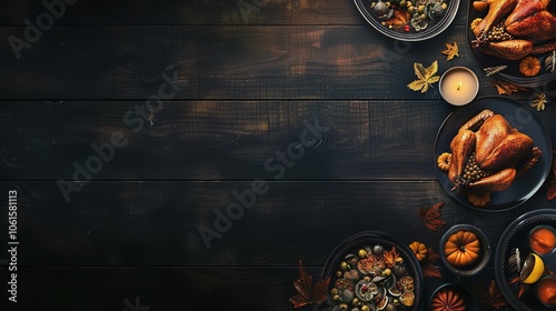 Wallpaper Mural Thanksgiving dinner background concept with turkey Torontodigital.ca