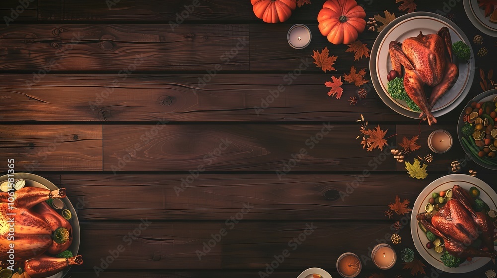 custom made wallpaper toronto digitalThanksgiving dinner background concept with turkey
