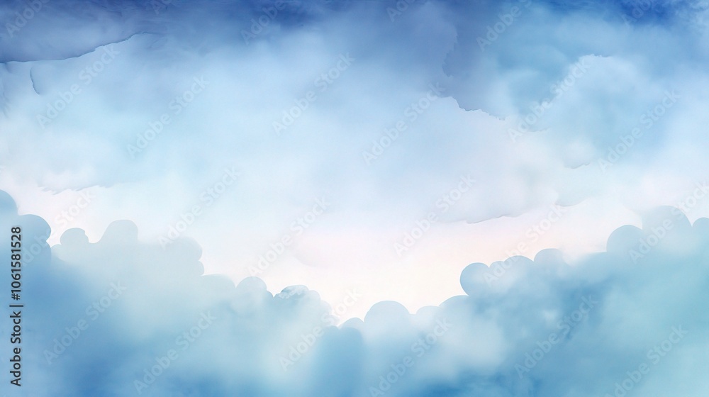 Obraz premium Soft Blue Watercolor Gradient Background