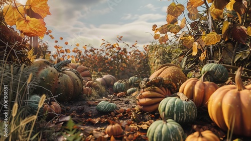 Wallpaper Mural Thanksgiving fall panorama wide border holiday Torontodigital.ca