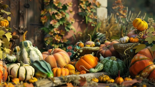 Wallpaper Mural Thanksgiving fall panorama wide border holiday Torontodigital.ca