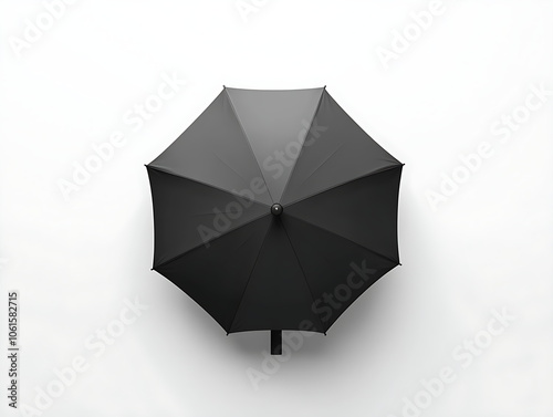 Black umbrella isolated on a white background