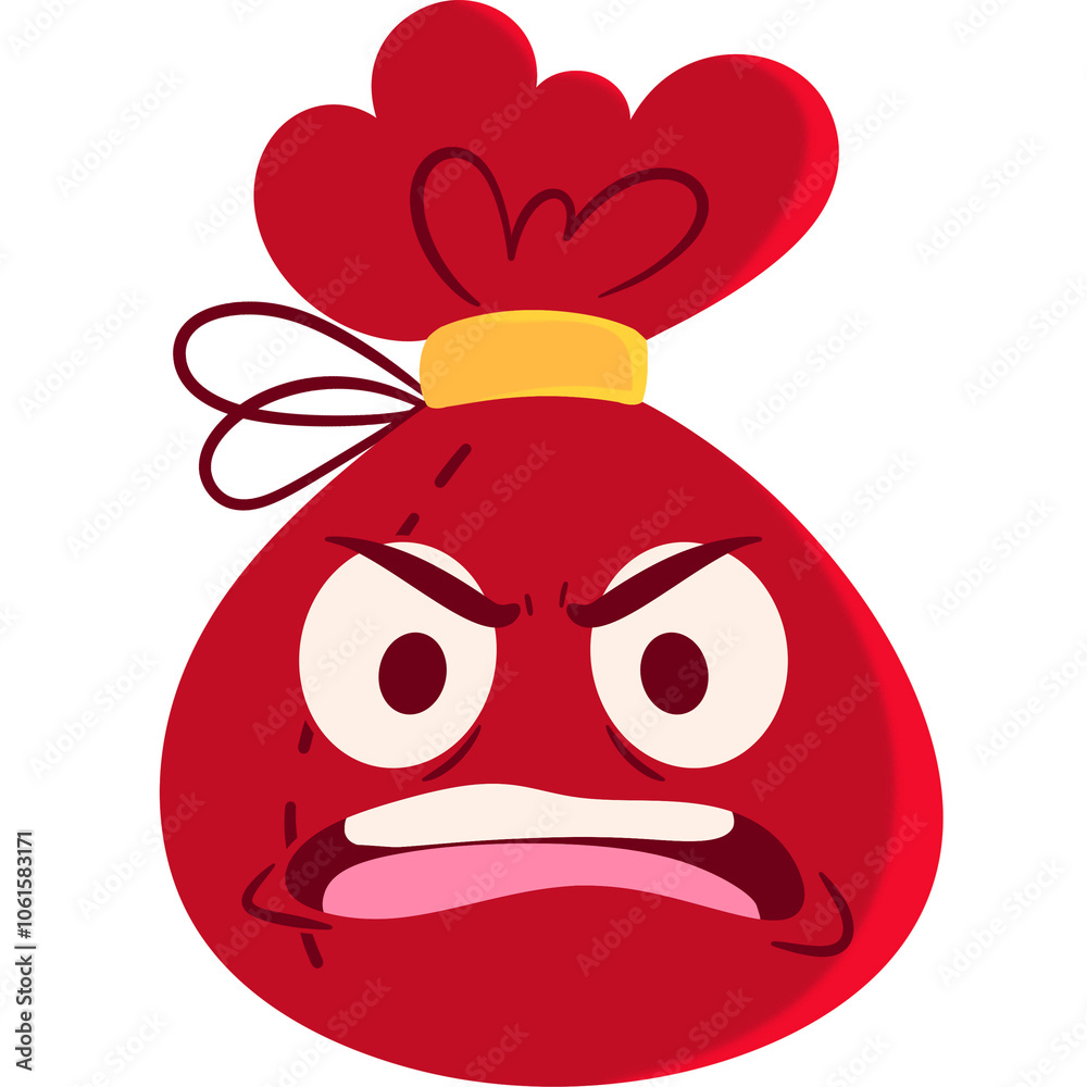 Santa Bag Angry Face Cartoon Santa Bag Angry Face Cartoon