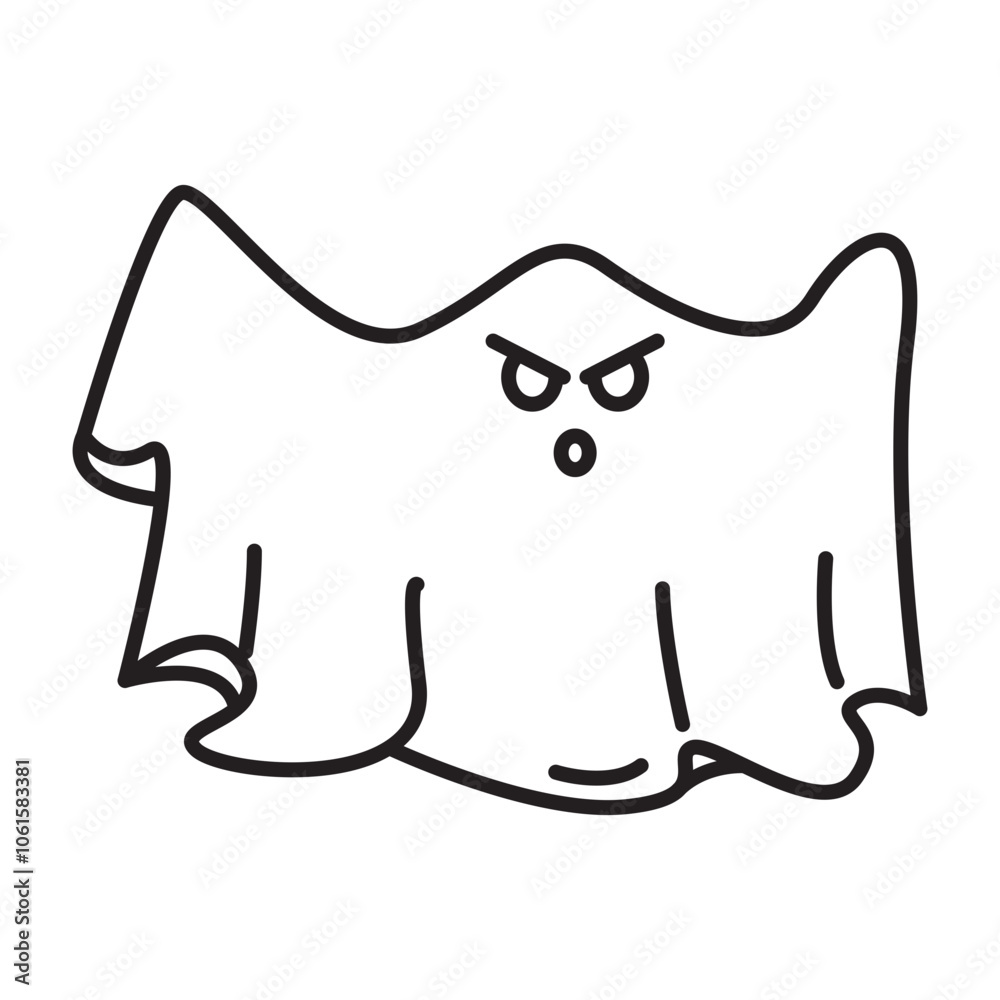 Fototapeta premium Halloween ghost with a scary face