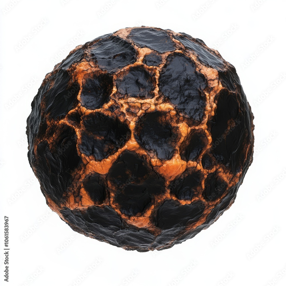 Abstract Spherical Form: Geometric Shapes and Textured Surface Abstract Spherical Form: Geometric Shapes and Textured Surface