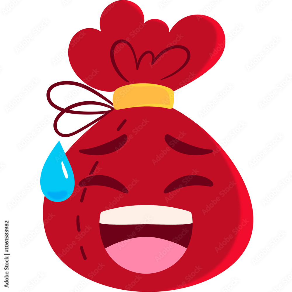 Santa Bag Relieved Face Cartoon Santa Bag Relieved Face Cartoon