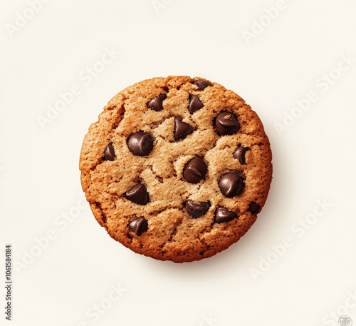 Close-up of a Delicious Chocolate Chip Cookie - A Sweet and Crispy Treat