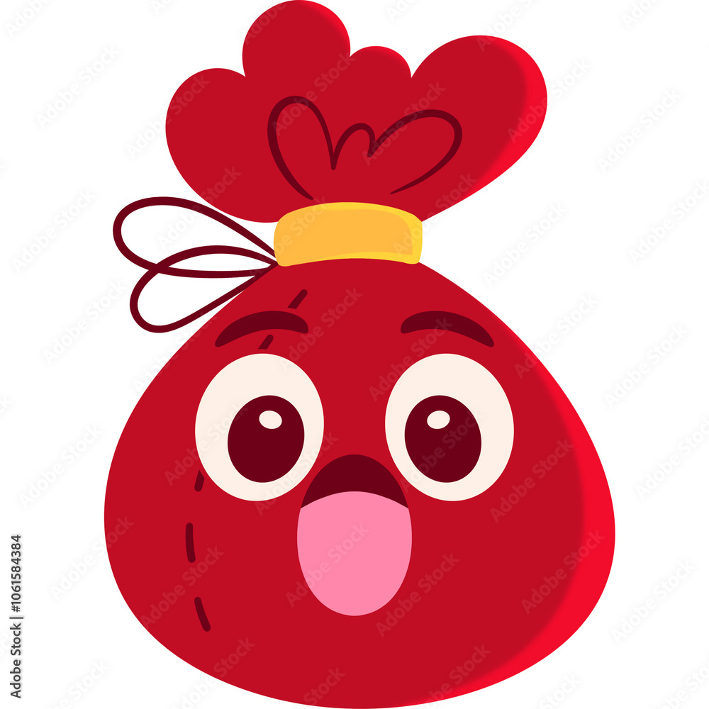 Obraz premium Santa Bag Surprised Face Cartoon